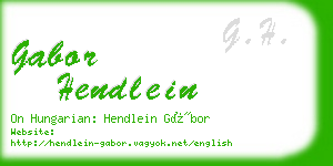 gabor hendlein business card